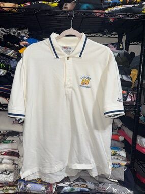 Vintage Jeff Gordon #24 Chase Authentics White Collar Blue Trim Polo Shirt Large
